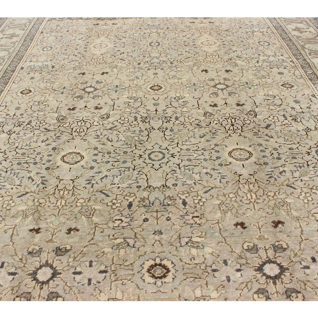 Vintage Turkish Sivas Rug With Floral Design in Earthy Neutrals 5'9 X 8'2 For Sale - Image 4 of 9