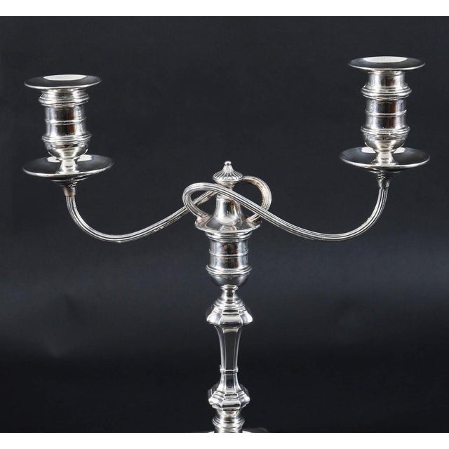 Antique Sterling Silver Candelabras attributed to Elkington & Co., 1903, Set of 2 For Sale - Image 4 of 18