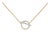 1/2 Carat Diamond Pave Circle & Bar Toggle 14k Yellow Gold Pendant Necklace For Sale
