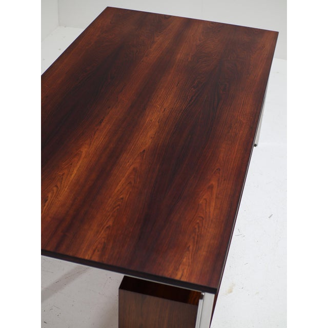 Executive Desk in Kingwood and Steel by Poul Kjaerholm, Denmark, 1950s For Sale - Image 16 of 18