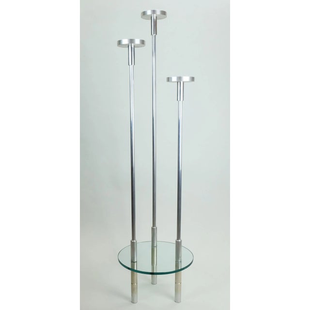 Silver Large Candleholder in Stainless Steel and Glass by Knut Hesterberg, 1970s For Sale - Image 8 of 11