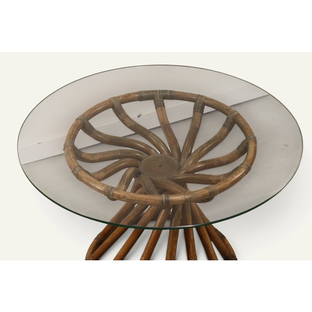 Bamboo and Glass Table by Bernard Govin for Eguizier, 1970s For Sale - Image 9 of 18