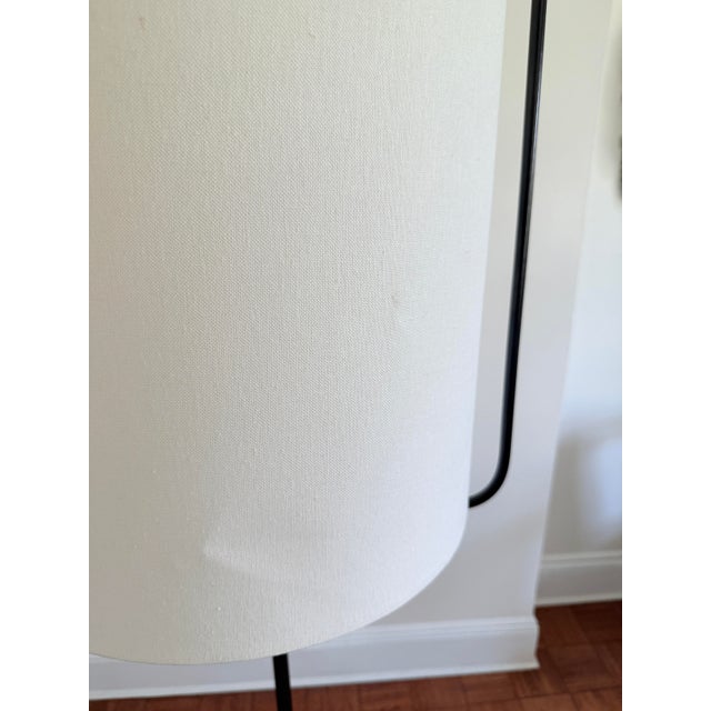 Contemporary Arteriors Boise Floor Lamp Bronze Iron Antique Brass With Drum Shade For Sale - Image 10 of 11