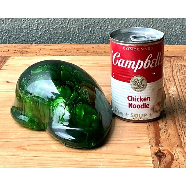 Vintage Green Glass Abstract Sculpture For Sale - Image 11 of 12