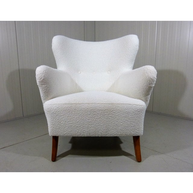 Textile Boucle Lounge Chair, Sweden, 1950s For Sale - Image 7 of 15