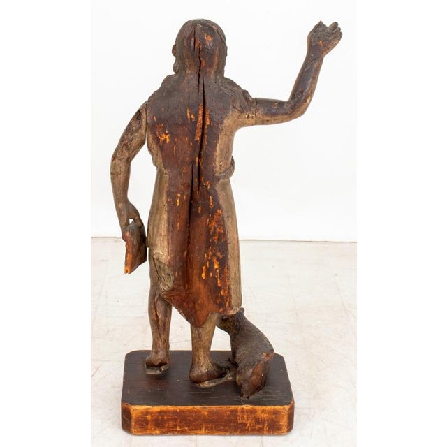 Saint John the Baptist Wood Sculpture, 19th Century For Sale - Image 4 of 6