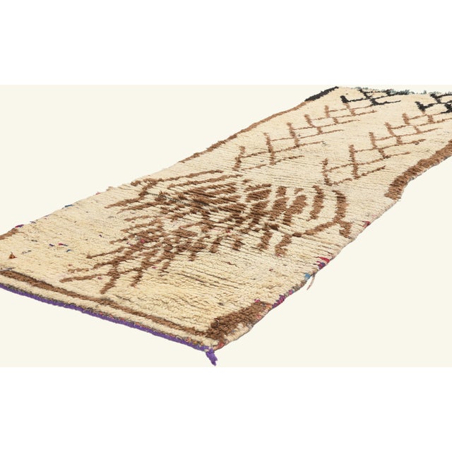 22005 Vintage Azilal Boucherouite Moroccan Rug, 02'06 x 06'07. The Sacred Union: A Vintage Azilal Moroccan Masterpiece of...