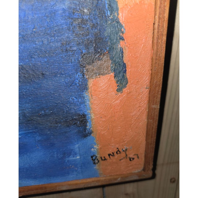 Mid-Century Modern 1967 Mid-Century Modern German Expressionist Village Scene Oil Painting by Gus Bundy For Sale - Image 3 of 6