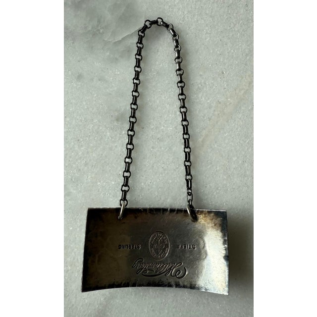 Mid 20th Century Sterling Silver "Sherry" Decanter Label/Tag by Stieff Company for Colonial Williamsburg For Sale In Austin - Image 6 of 10