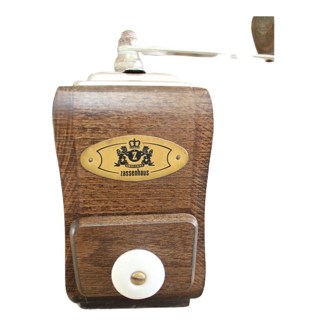 Early 20th Century German "Zassenhaus" Carved Wood, Coffee Grinder For Sale