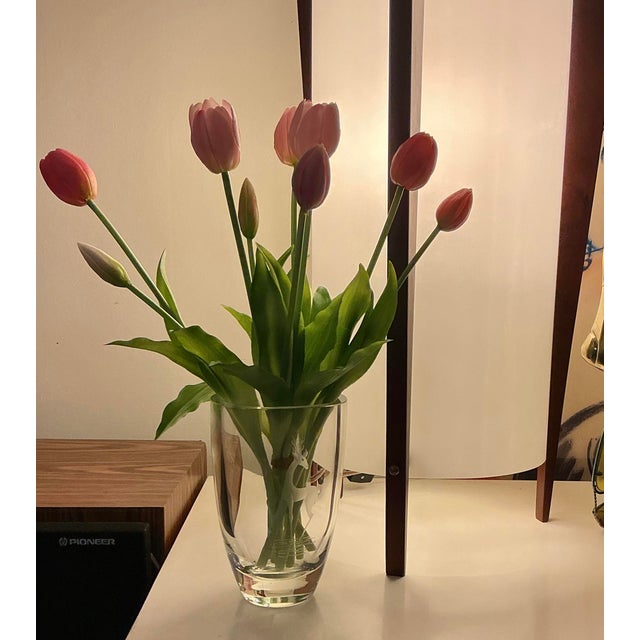 Vintage Scandinavian Large Glass Vase Art-Glass Etched Deer, C. 1950s-1960s For Sale - Image 11 of 11