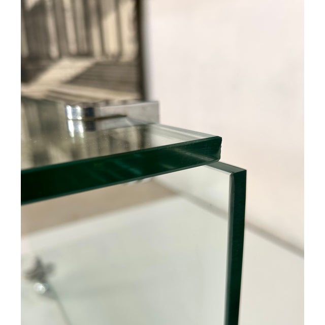 Minimalist Glass and Chrome Side Table attributed to Draenert, West Germany, 1960s For Sale - Image 12 of 18
