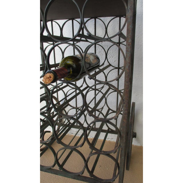 Iron Wine Bar Wine Rack on Wheels For Sale - Image 9 of 11