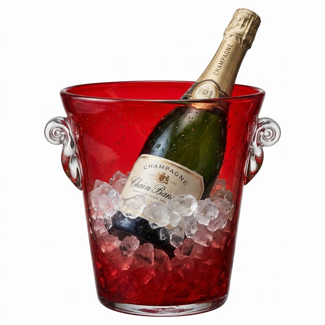 This striking 1970s Murano glass wine cooler makes a bold statement with its vibrant cherry red hue and iconic mid-century...