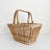French Vintage Bamboo Basket With Handles For Sale - Image 3 of 11