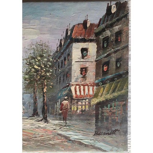 Mid 20th Century Oil Painting Paris France Cityscape Attrib. To Caroline Burnett, Signed For Sale - Image 5 of 6