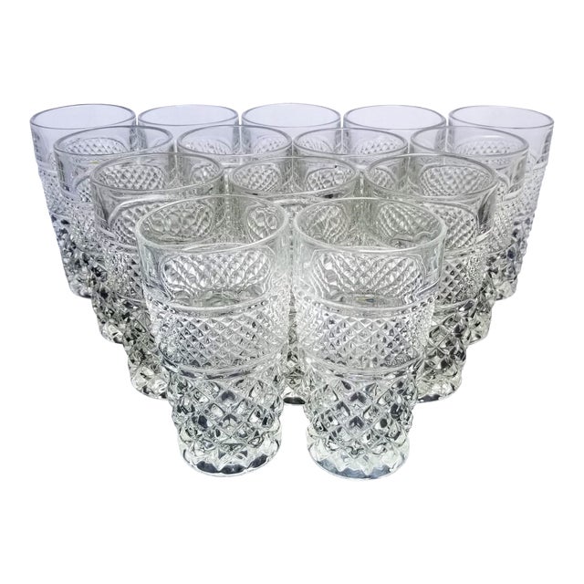 Vintage Anchor Hocking Pressed Glass "Wexford" Juice Highball Glasses