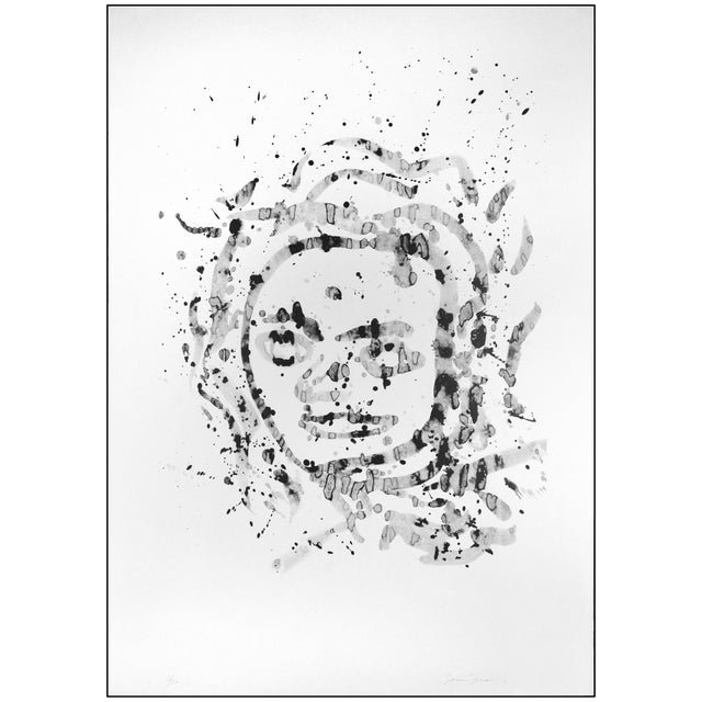 Abstract Mid 20th Century Self Portrait Abstract Black Lithograph Sam Francis For Sale - Image 3 of 7