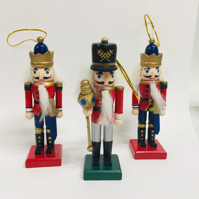 Nutcracker Christmas Ornaments - Set of 3 For Sale - Image 4 of 7