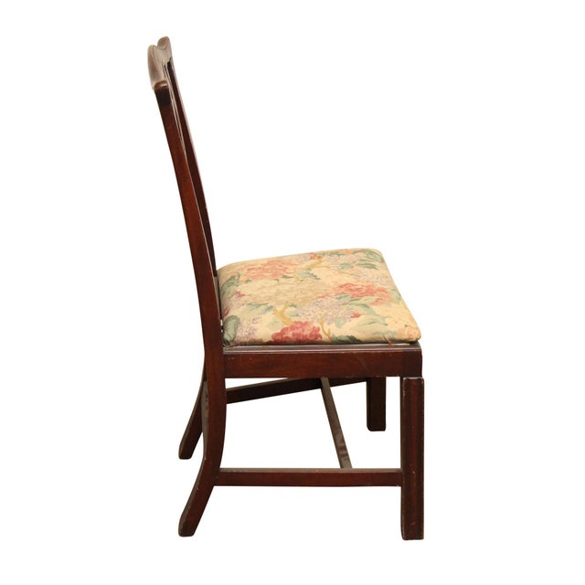 Mid 20th Century Wood Frame Floral Seat Chair For Sale - Image 10 of 15