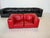 Manufacturer: Arflex Designer: Tito Agnoli Model: Novemila 9000 Color: Red Dimensions: 82 cm x 32 cm x 59 cm per element...