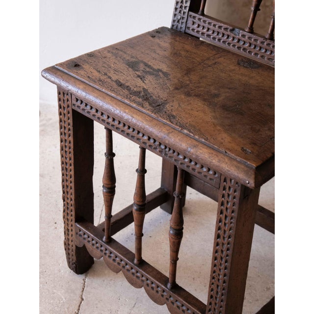 Spanish Occasional Chair in Walnut For Sale - Image 3 of 9