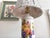 Vintage Fruit Transfer Ware Lamp With Pleated Shade For Sale - Image 9 of 12
