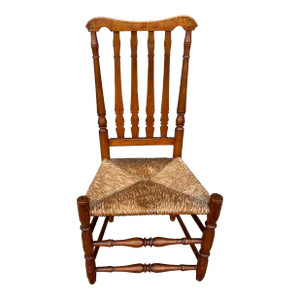 A Antique Country Bannister Back Side Chair, New England, Circa 1750’s