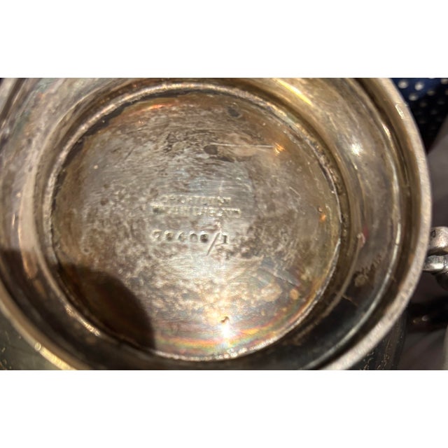 Late 20th Century English Sterling Silver Creamer, Sugar and Slop Bowl Set-Hallmarked Monogram Esc - Set o f 3 For Sale In New York - Image 6 of 9