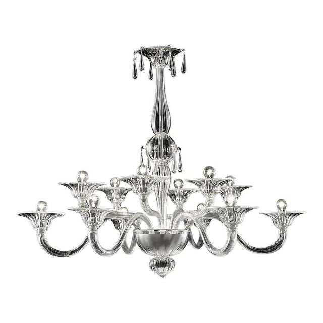 Transparent Venetian Murano Glass Chandelier by Simoeng for Simoeng For Sale - Image 6 of 6