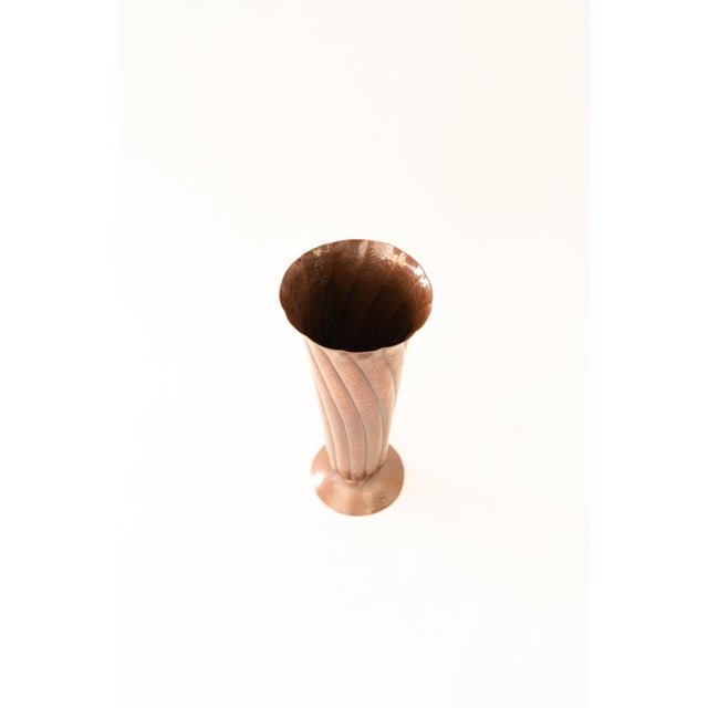 Art Deco Hammered Handmade Copper Vase, 1920s For Sale - Image 4 of 11