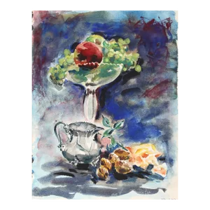 1940s "Still Life with Walnuts P6.27" Watercolor Painting by Eve Nethercott