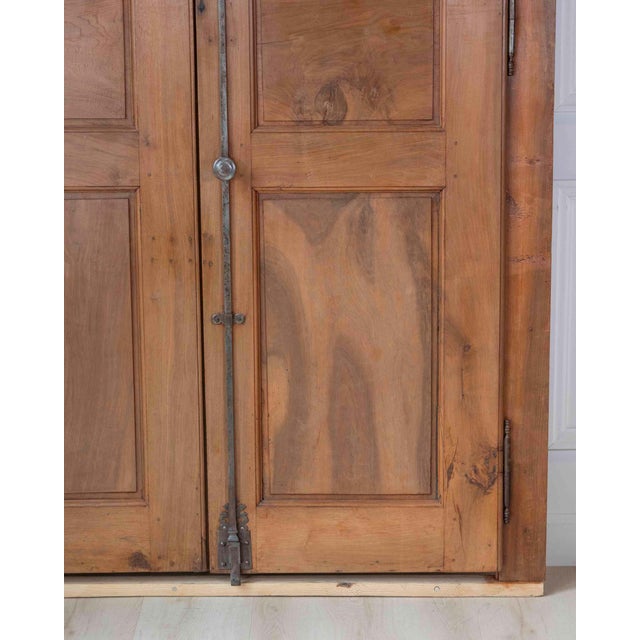 French 19th Century Double-sided Double-leaf Walnut Communication Door For Sale - Image 15 of 18