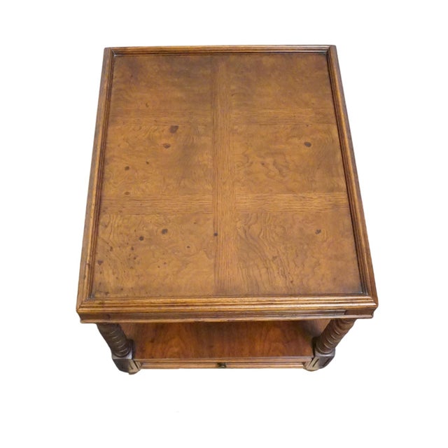 Hekman Furniture Solid Walnut & Birds Eye Maple 22" Accent End Table W. Rope Twist Legs For Sale - Image 9 of 12