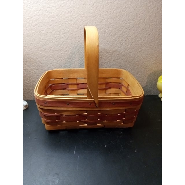 1980s 1980s Gorgeous Longaberger Wicker Basket For Sale - Image 5 of 5