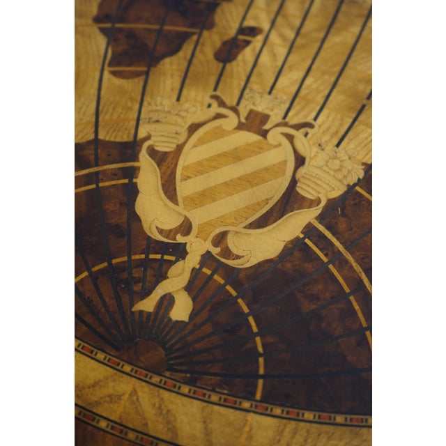 Italian Highly Inlaid World Map Executive Desk For Sale - Image 18 of 18