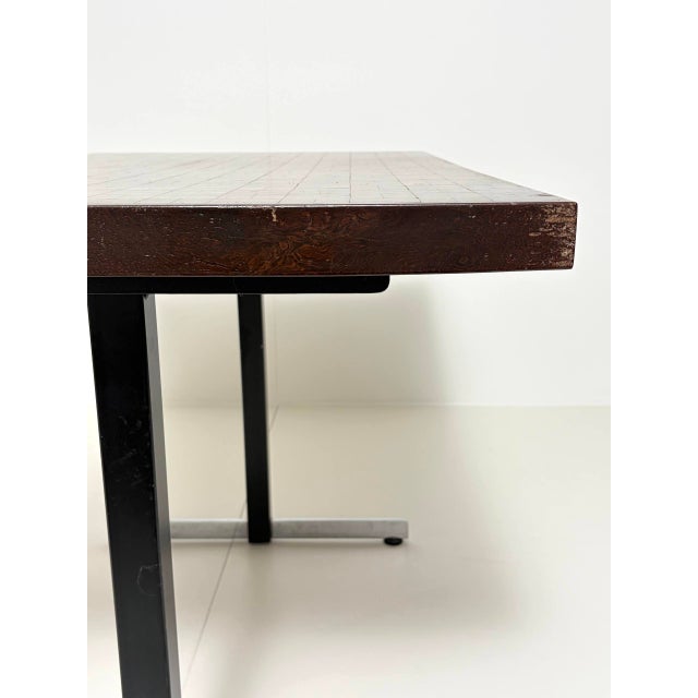 Wood Mosaic Table by Dieter Waeckerlin for Idealheim, Switzerland, 1970s For Sale - Image 7 of 16