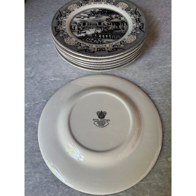 Traditional Royal Stafford Willow Black & Gold Salad Plates - 4 Pieces For Sale - Image 3 of 6