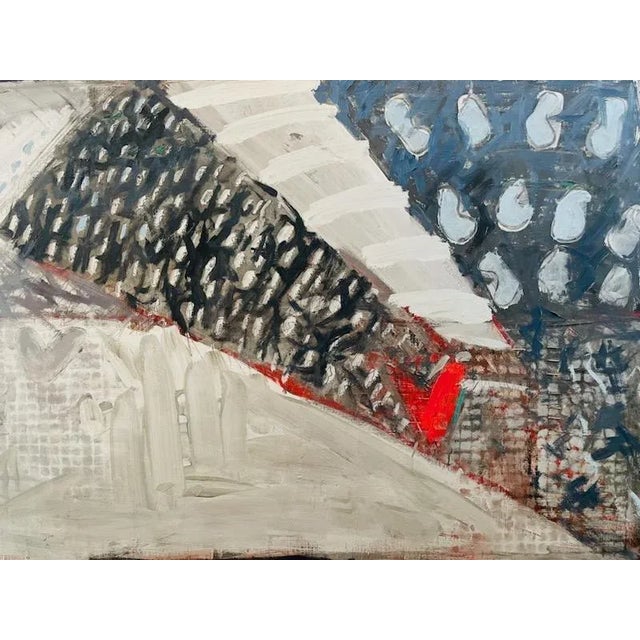 Two rich textures, smokey hues, and strong shape, mix media, California street arts oil on panel board. signed by Laguna...