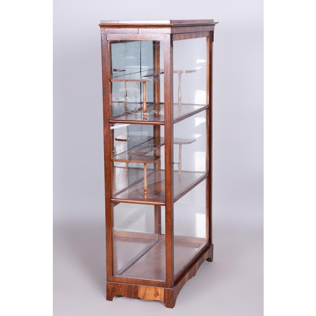 Biedermeier Display Cabinet in Walnut, 1830s For Sale - Image 4 of 18