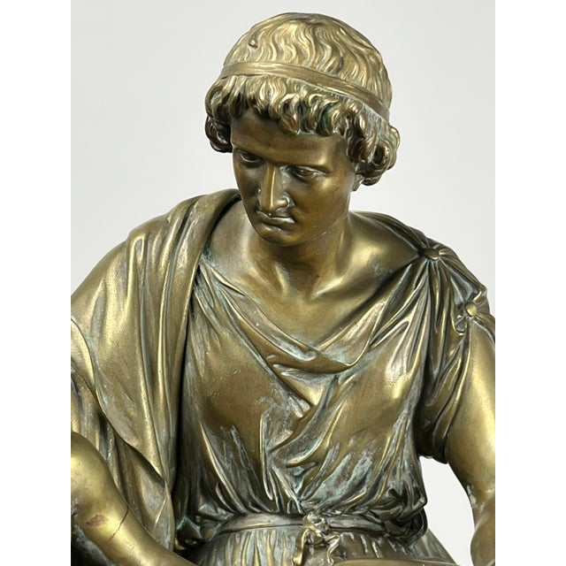 Antique Bronze Sculpture “Teacher and Pupil” by Louis Charles Janson 1865 Signed Ch. Janson For Sale - Image 4 of 12