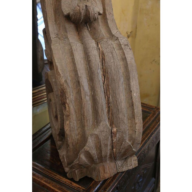 Hand-Carved Oak Corbel For Sale - Image 4 of 7