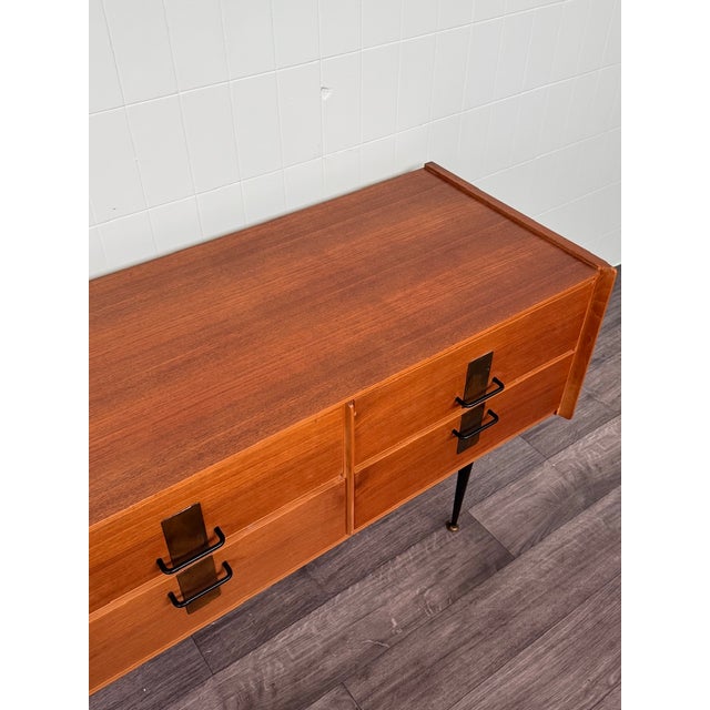 Vintage Italian Chest of Drawers in Teak with Metal Legs, 1950s For Sale - Image 10 of 18