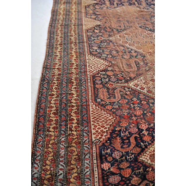 Antique Kelleh Southwest Nomadic Animals Wool Rug 6.9 x 19.4 For Sale - Image 9 of 13