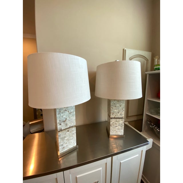 Allison K West Mother of Pearl Thumbprints Table Lamp M For Sale - Image 13 of 13