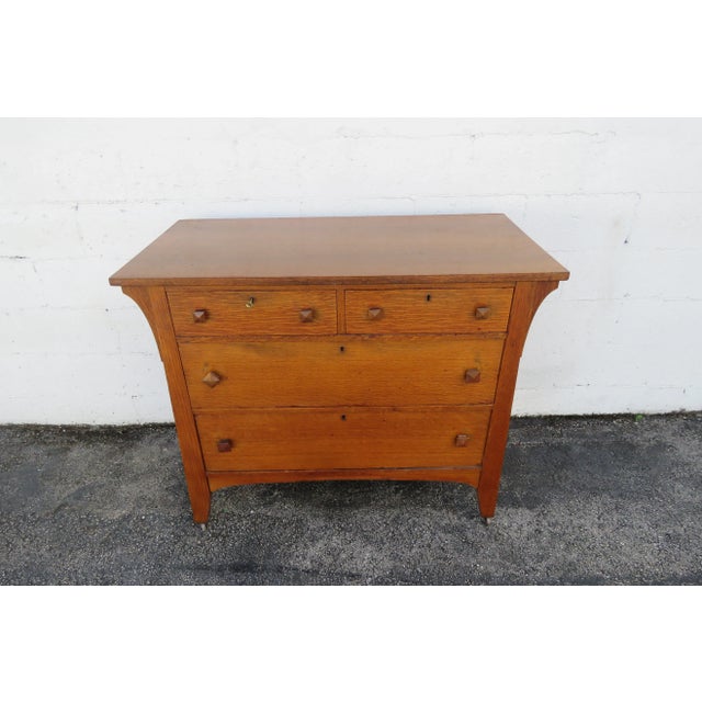 Mission Art and Craft Early 1900s Low Oak Dresser 6126 For Sale - Image 12 of 15