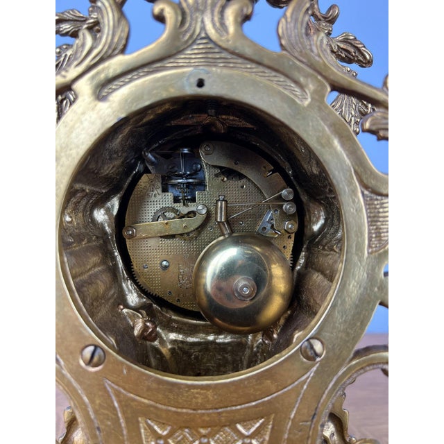 Vintage Style Clock in Brass For Sale - Image 12 of 14