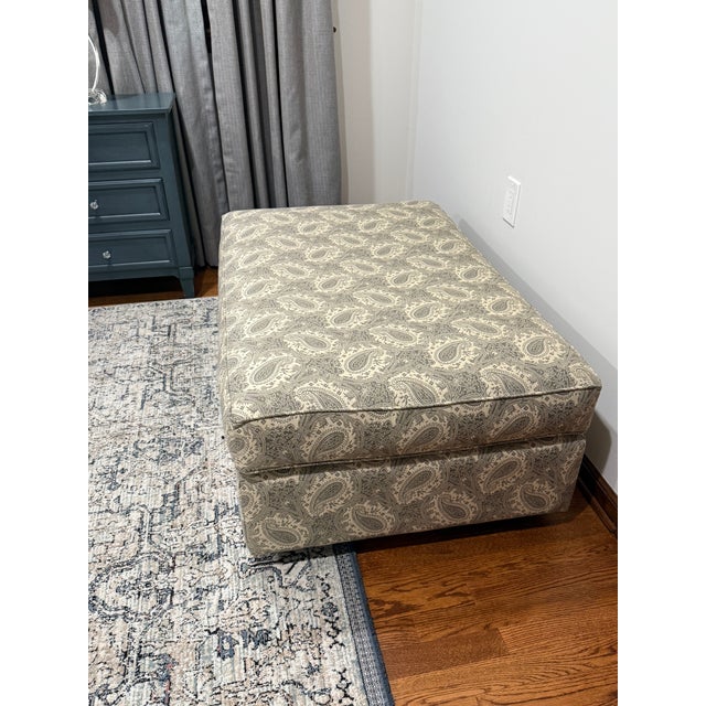 Transitional Arhaus Custom Ottoman For Sale - Image 3 of 5