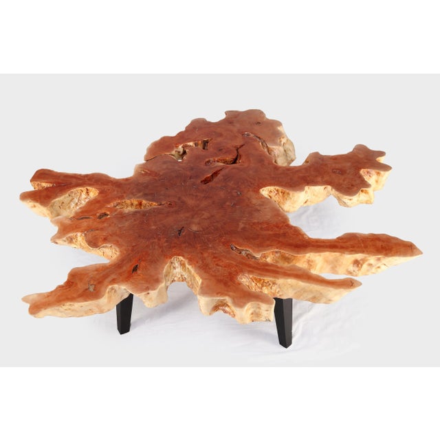 Hand constructed from lychee wood, the top of this coffee table is hand sanded and polished to show its natural lines and...