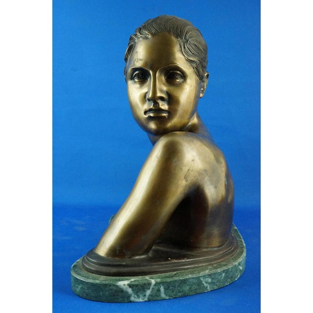 Vincenzo Gemito, Bust Sculpture of Nude Woman, 20th Century, Gilded Bronze For Sale - Image 4 of 18